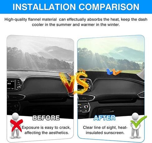 Autorder Dashboard Cover Mat for 2020-2024 Hyundai Palisade Accessories Dash Cover Mat Flannel Sunshade Glare UV Rays Protector (with Hud) in Saudi Arabia