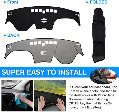 Autorder Dashboard Cover Mat for 2020-2024 Hyundai Palisade Accessories Dash Cover Mat Flannel Sunshade Glare UV Rays Protector (with Hud) in Saudi Arabia