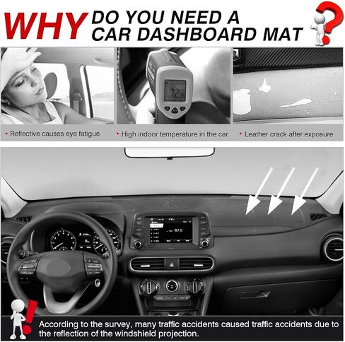 Autorder Dashboard Cover Mat for 2020-2024 Hyundai Palisade Accessories Dash Cover Mat Flannel Sunshade Glare UV Rays Protector (with Hud) in Saudi Arabia