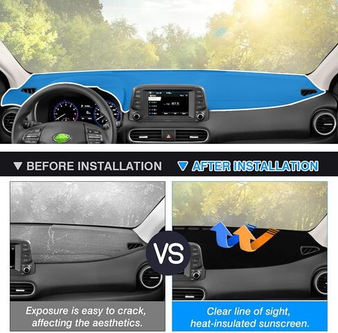 Autorder Dashboard Cover Mat for 2020-2024 Hyundai Palisade Accessories Dash Cover Mat Flannel Sunshade Glare UV Rays Protector (with Hud) in Saudi Arabia