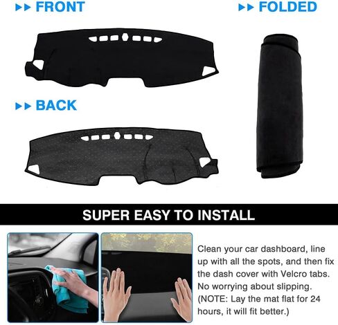 Autorder Dashboard Cover Mat for 2020-2024 Hyundai Palisade Accessories Dash Cover Mat Flannel Sunshade Glare UV Rays Protector (with Hud) in Saudi Arabia