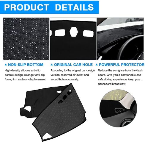 Autorder Dashboard Cover Mat for 2020-2024 Hyundai Palisade Accessories Dash Cover Mat Flannel Sunshade Glare UV Rays Protector (with Hud) in Saudi Arabia