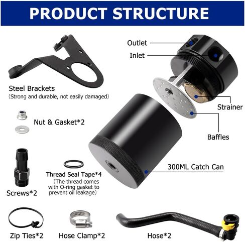 مجموعة علب صيد TECTICO متوافقة مع Bronco 2021 2022 2023، مجموعة خزان التقاط الزيت بمنفذين in Kuwait