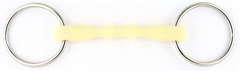 Mullen Shaped Loose Ring Bit - Apple Scented Durable Stainless Steel Rings Soft Polymer Middle Horse Riding Tack Mild Snaffle Mouthpiece Bit in Saudi Arabia