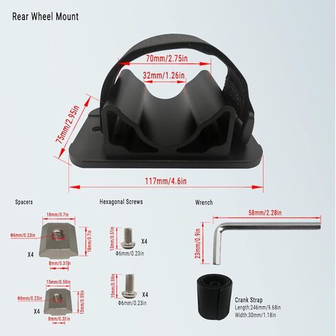 Bike Car Rear Wheel Rack Mount, Bicycle Rooftop Carrier Quick Release Bracket Set for Bicycle Truck Bed/Storage in Kuwait