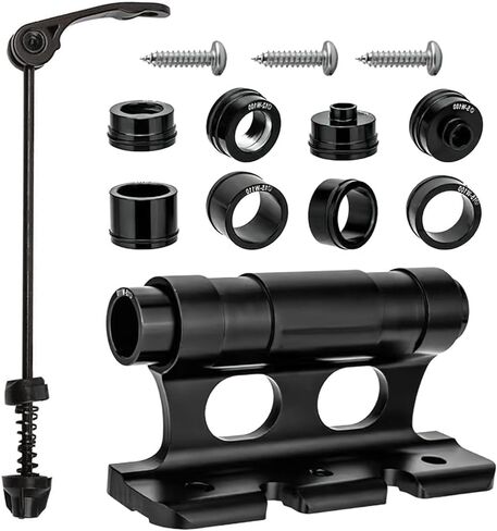 Bike Fork Mount, Aluminum Alloy Bicycle Quick Release Fork Mount Block, Bicycle Front Fork Fixed Clip, Car Roof Rack Support Bike Stand Holder with Adapters (Black) in Kuwait