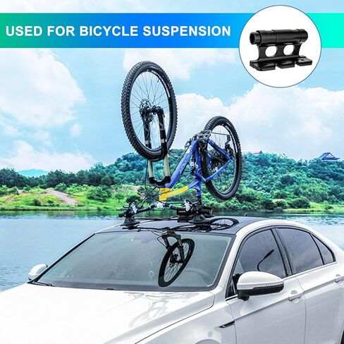 Bike Fork Mount, Aluminum Alloy Bicycle Quick Release Fork Mount Block, Bicycle Front Fork Fixed Clip, Car Roof Rack Support Bike Stand Holder with Adapters (Black) in Kuwait