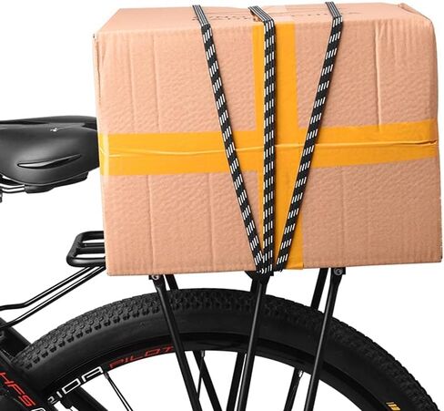 حبل مرن للدراجة، قطعتان من حزام الدراجة المطاطي، حزام أمتعة قابل للتعديل مع خطافات، حزام خوذة مرن أسود لأحمال التخييم على الدراجات المنزلية in Kuwait