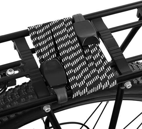 حبل مرن للدراجة، قطعتان من حزام الدراجة المطاطي، حزام أمتعة قابل للتعديل مع خطافات، حزام خوذة مرن أسود لأحمال التخييم على الدراجات المنزلية in Kuwait