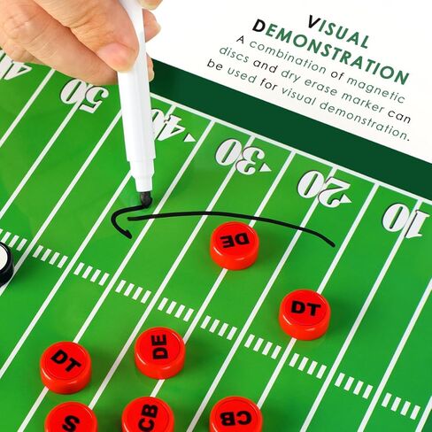 لوحة تدريب كرة القدم المغناطيسية للمسح الجاف من Keweis، لوحة بيضاء لتدريب كرة القدم على الوجهين، لوحة بيضاء للمسح الجاف مع 24 مغناطيسًا وأقلام تحديد، معدات تدريب كرة القدم، هدية للمدرب in Kuwait