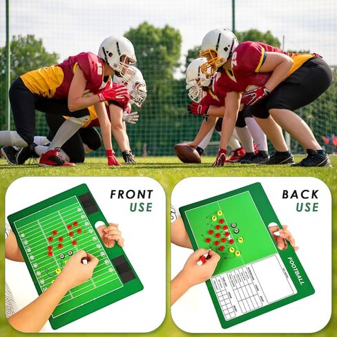 لوحة تدريب كرة القدم المغناطيسية للمسح الجاف من Keweis، لوحة بيضاء لتدريب كرة القدم على الوجهين، لوحة بيضاء للمسح الجاف مع 24 مغناطيسًا وأقلام تحديد، معدات تدريب كرة القدم، هدية للمدرب in Kuwait