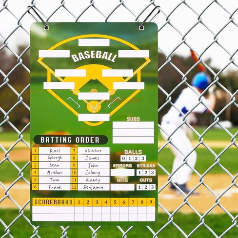 لوحة تشكيلة البيسبول المغناطيسية - مجموعة لوحة مخبأة معدنية مغناطيسية مع 58 بطاقة تشكيلة وقلم معلق لوحة مغناطيسية لعلامات التدريب لعبة البيسبول البيسبول in Kuwait