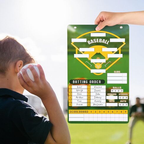 لوحة تشكيلة البيسبول المغناطيسية - مجموعة لوحة مخبأة معدنية مغناطيسية مع 58 بطاقة تشكيلة وقلم معلق لوحة مغناطيسية لعلامات التدريب لعبة البيسبول البيسبول in Kuwait