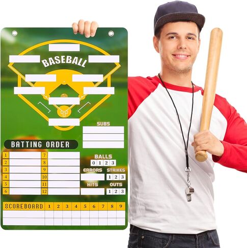 لوحة تشكيلة البيسبول المغناطيسية - مجموعة لوحة مخبأة معدنية مغناطيسية مع 58 بطاقة تشكيلة وقلم معلق لوحة مغناطيسية لعلامات التدريب لعبة البيسبول البيسبول in Kuwait