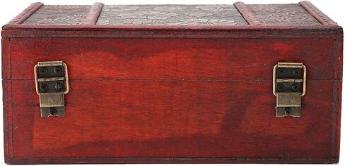 Wooden Box, Wooden Storage Box,Mens Jewelry Box, Wooden Boxes For Storage, Cigar Box, Keepsake Box, Wooden Jewelry Box Organizer For Documents Chinese Design With Hinged Lid in Kuwait