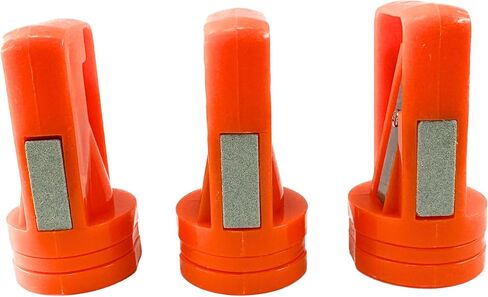 3 عبوات من مبراة أقلام نجار لملحقات حزام الأدوات - مبراة أقلام البناء اليدوية شديدة التحمل للنجارة وأعمال النجارة - بلاستيك وفولاذ متين، حجر حفظ - برتقالي عالي الوضوح in Kuwait