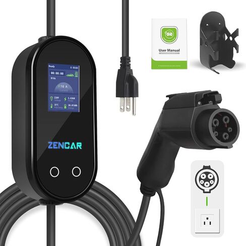 شاحن EV المستوى 1 16A NEMA 5-15 25FT محطة شحن السيارة الكهربائية المحمولة EVSE D (SAE J1722، أمبير قابل للتعديل، تأخير الوقت) in Saudi Arabia