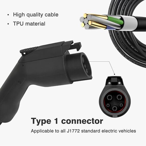 شاحن EV المستوى 1 16A NEMA 5-15 25FT محطة شحن السيارة الكهربائية المحمولة EVSE D (SAE J1722، أمبير قابل للتعديل، تأخير الوقت) in Saudi Arabia