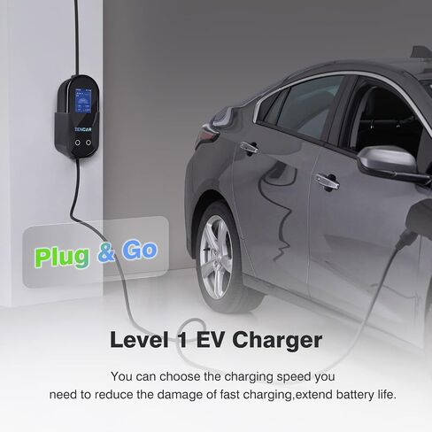 شاحن EV المستوى 1 16A NEMA 5-15 25FT محطة شحن السيارة الكهربائية المحمولة EVSE D (SAE J1722، أمبير قابل للتعديل، تأخير الوقت) in Saudi Arabia