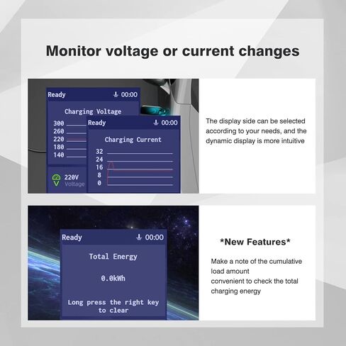 شاحن EV المستوى 1 16A NEMA 5-15 25FT محطة شحن السيارة الكهربائية المحمولة EVSE D (SAE J1722، أمبير قابل للتعديل، تأخير الوقت) in Kuwait