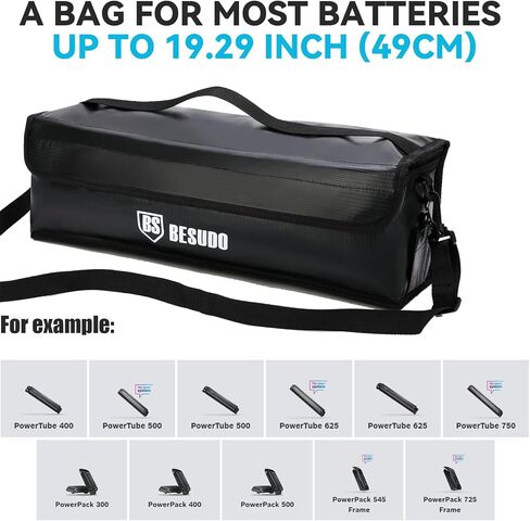 Besudo E-Bike Battery Bag - Protective bag for E Bike Battery - Safety bag for storage, transportation, and charging of the Ebike battery - E Bike accessory for E bike batteries-B-L-US in Saudi Arabia