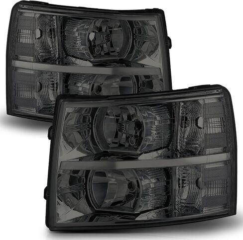 M-AUTO Projector L Tube Bar Headlights Compatible with 07 08 09 10 11 12 13 Chevy Silverado 1500/07-14 Silverado 2500 3500 & HD Models, L+R Pair Head Light Lamp Assembly in Saudi Arabia