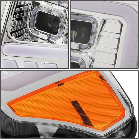 DNA MOTORING HL-OH-F1509-CH-AM استبدال المصابيح الأمامية الكروم العنبر متوافق مع 09-14 F-150 in Kuwait