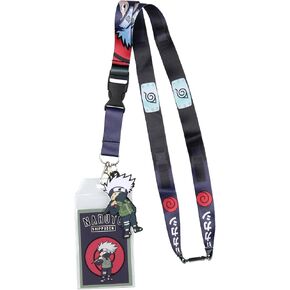 Naruto Shippuden Anime Kakashi Character ID Badge Holder Lanyard w/Kakashi Rubber Pendant and Collectible Sticker