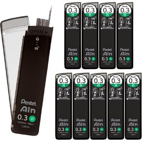 Pentel Ain C283-H Mechanical Lead, 0.01 inches (0.3 mm), H, 10 Pieces