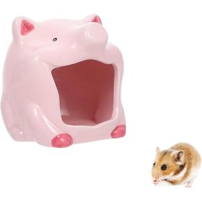 Hamster Houses and Hideouts Ceramic Chinchilla Hut Gerbil House Cave for Dwarf Hamsters and Small Animals