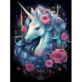 Reofrey DIY Diamond Art Kits for Adults Horse, Animal Full Drill Round Rhinestone Diamond Painting Kits, Cross Stitch Embroidery Canvas for Crafts Home Wall Decor 30x40cm