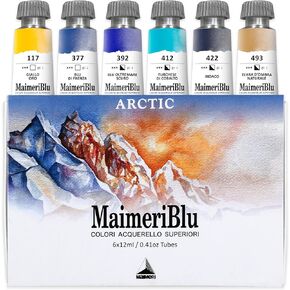 Maimeri Blu Watercolor Paint, Provence Thematic Set, 12ML Tubes, 6 Pack, Assorted Colors, 1 Count