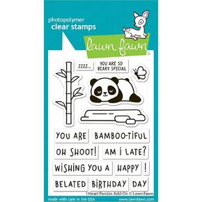 Lawn Fawn LF3599 I Heart Pandas Add-On 3X4 Clear Stamp Set