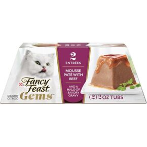 Fancy Feast Gems Pate Cat Food Mousse With Tuna and a Halo of Savory Gravy Cat Food - (Pack of 8) 4 oz. Boxes