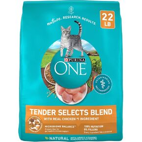 Purina ONE Natural Dry Cat Food, Tender Selects Blend With Real Chicken - 22 lb. Bag