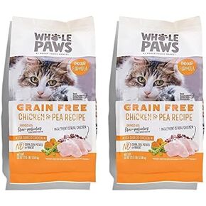 Whole Paws, Grain-Free Dry Cat Food, Chicken & Pea Recipe, Enhanced with Fiber & Prebiotics, Indoor Formula, 3.5 lb