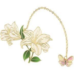 Lotus Flower Fish Bookmark with Tassels - Rose Gold Metal Chinese Style Bookmarks for Women Book Lover Gifts, Reading Supply Accessories Collection