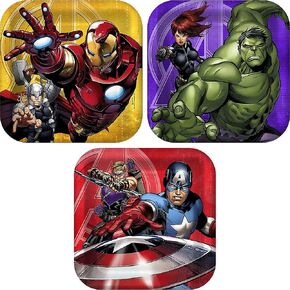 Hallmark Avengers Assemble New Birthday Party Dessert Cake Plates (8 per pkg)