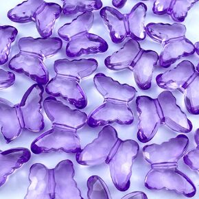 200pcs 12x15mm Acrylic Butterfly Beads Assorted Clear Spacer Beads Loose Butterfly Shaped Beads with Hole for Earring Necklace Bracelet Lanyard Jewelry DIY Craft Making(Mixed Color)