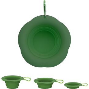 Silicone Collapsible Dog Bowls, Free Dishwasher Safe, Portable Foldable Expandable Travel Bowl, Food Water Feeding Cup Dish for Dogs Cats (Pink, M)