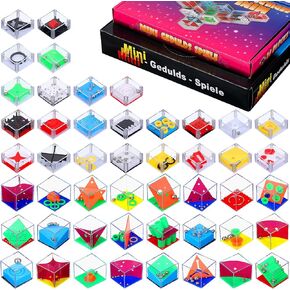 Lenwen 48 Pieces Brain Teaser Puzzles Cubes Mini Puzzle Party Favors Goodie Bags Stuffers Games Challenge Decompression for Adults(Cute Style)
