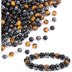 Jovivi 7 Chakras Natural Stone Beads Colorful 100pcs 8mm Mixed Energy Healing Crystals Polished Round Gemstone Beads,Genuine Real Stone Beads for Bracelet Necklace Jewelry Making