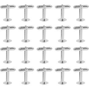 AUEAR, Metal Cufflinks Cuff Button Blank Cabochons Tray Bezel Cufflink Blanks Setting for Jewelry Making DIY Crafts