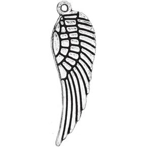 VIDRIO Pack of 80 Angel Wings Charms Pendants Silver Craft Supplies for Jewelry Making Tibetan Accessories for Bracelets Necklace DIY