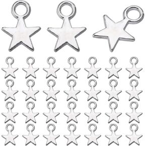 SUNNYCLUE 1 Box 200Pcs Silver Stars Charms Mini Star Charms Alloy Tiny Celestial Christmas Small 5 Point Star Charm Bulk for Jewelry Making Charms Women DIY Necklaces Earrings Bracelets Crafts Wedding