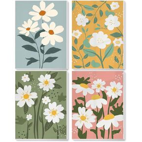 Axquilon Paint by Numbers for Adults Beginners-4-Pack DIY Flowers Adult Paint by Number Kits Painting on Canvas, Flower Painting by Numbers for Adults, Craft Kits for Adults 10x14 Inch