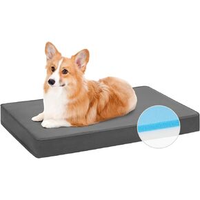 Veehoo Memory Foam Dog Bed for Medium Dogs-Waterproof Dog Bed with Waterproof Lining, Soft Suede Dog Bed for Crate with Removable Washable Cover and Nonslip Bottom