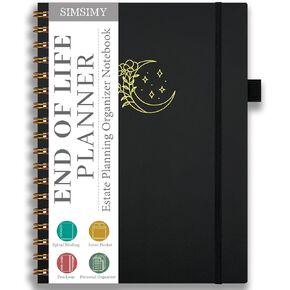 End of Life Planner, Spiral Estate Planning Organizer for Senior, Final Arrangements Just in Case I Die Book Organizer, Will Preparation, Last Wishes & Funeral Planning Notebook for Beneficiary, Death Planner Organizer, 7x9.3"