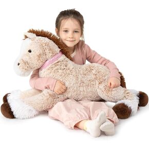 MaoGoLan Large Horse Plush Stuffed Animal, Big Horse Pillow Plush Toy, Ridable Huge Stuffed Pony, Giant Horse Plush Pillow for Kids 47 inches