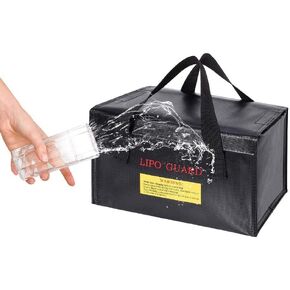 Lipo Safe Bag Fireproof Explosionproof for Lipo Battery Storage and Charging Highly Sturdy Battery Storage Guard Case Black
